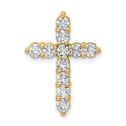 14K Yellow Gold Certified Lab Grown Diamond 1ctw VS DEF Cross Pendant