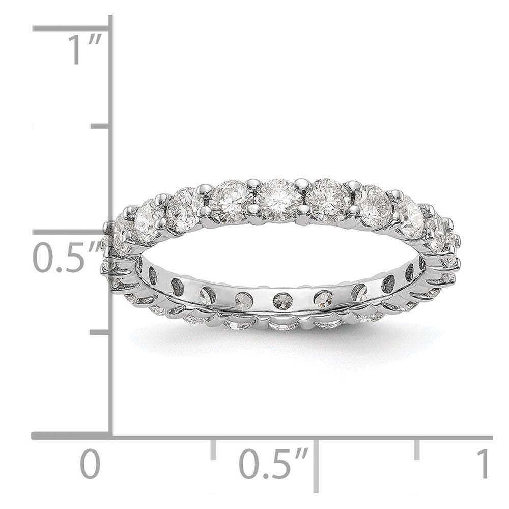 14K White Gold Polished Shared Prong 2ct VS Diamond Eternity Wedding Band Ring