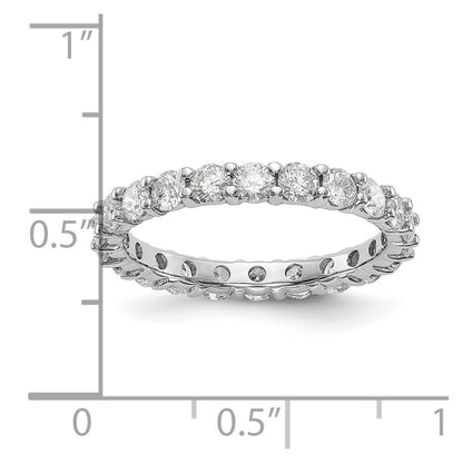 14K White Gold Polished Shared Prong 2ct VS Diamond Eternity Wedding Band Ring