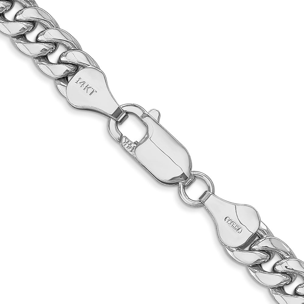 14K White Gold 6mm Semi-Solid Miami Cuban 24 Inch Chain