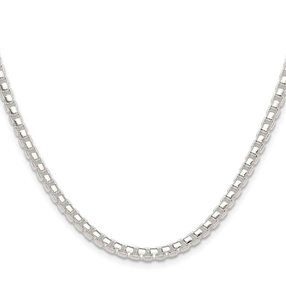 Sterling Silver Polished 4mm Round Box 26 Inch Chain