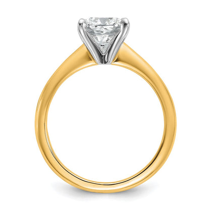 14K Two-Tone Gold Two-tone 2 1/2 carat Certified Lab Grown Diamond VS+ F+ Cushion Complete Solitaire Engagement Ring