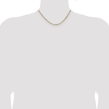 14K Yellow Gold with Rhodium 1.65mm Singapore 16 Inch Chain