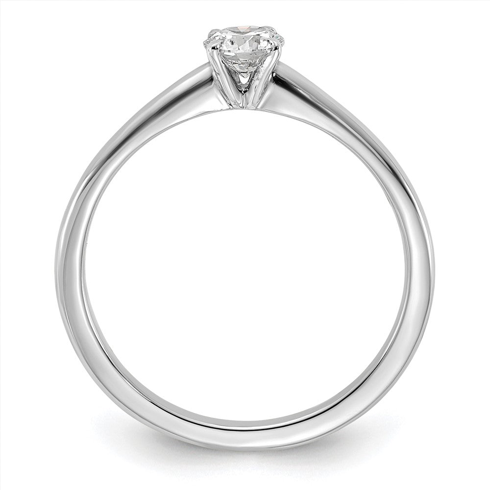 14K White Gold 1/3 carat Certified Lab Grown Diamond VS+ F+ Round Complete Solitaire Engagement Ring