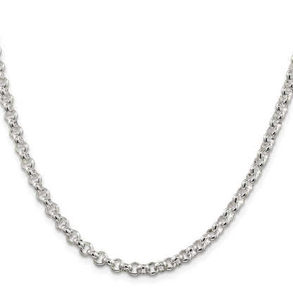 Sterling Silver Rhodium-plated 4.6mm Rolo 36 Inch Chain