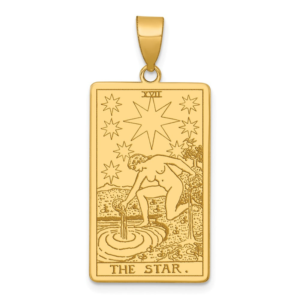 14K Yellow Gold The Star Tarot Card Pendant