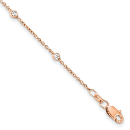 True Origin 14K Rose Gold 1/5 carat Lab Grown Diamond VS+ F+ Complete 9 Station 9 in Bracelet