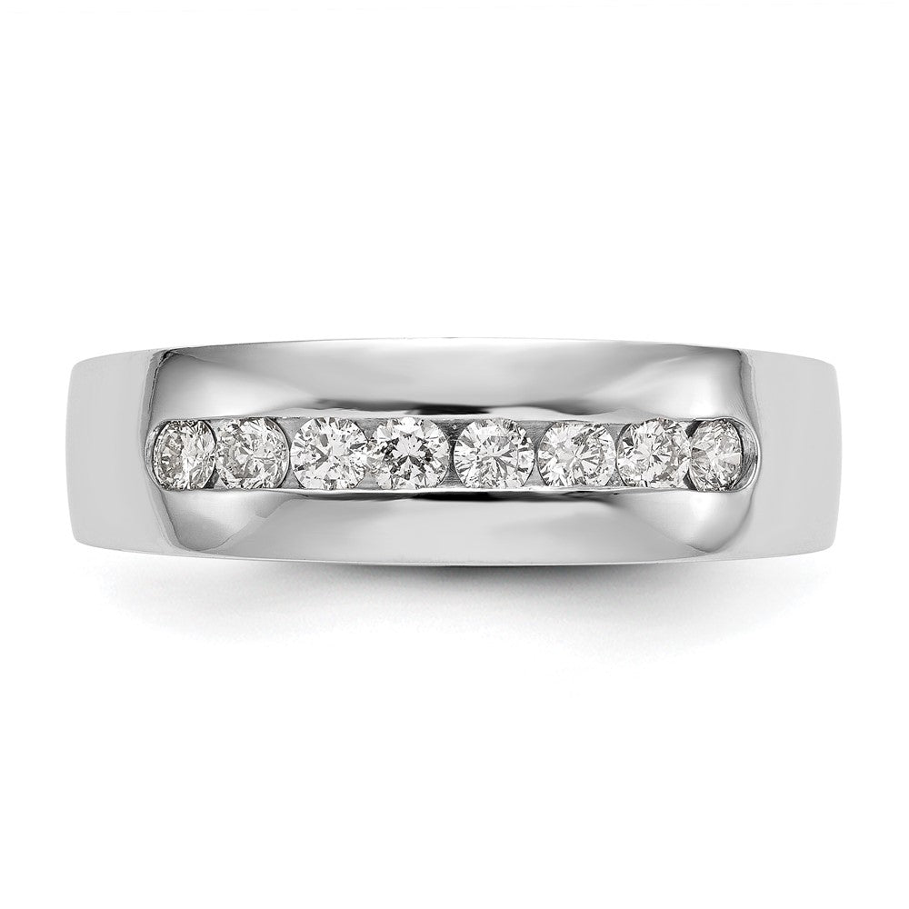 True Origin 14K White Gold Men's 1/2 carat Lab Grown Diamond VS+ F+ Complete Channel Wedding Band Ring