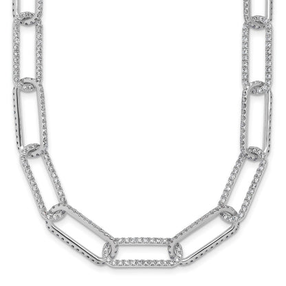 True Origin 14K White Gold 8 5/8 carat Lab Grown Diamond VS+ F+ 18 in Complete Link Necklace