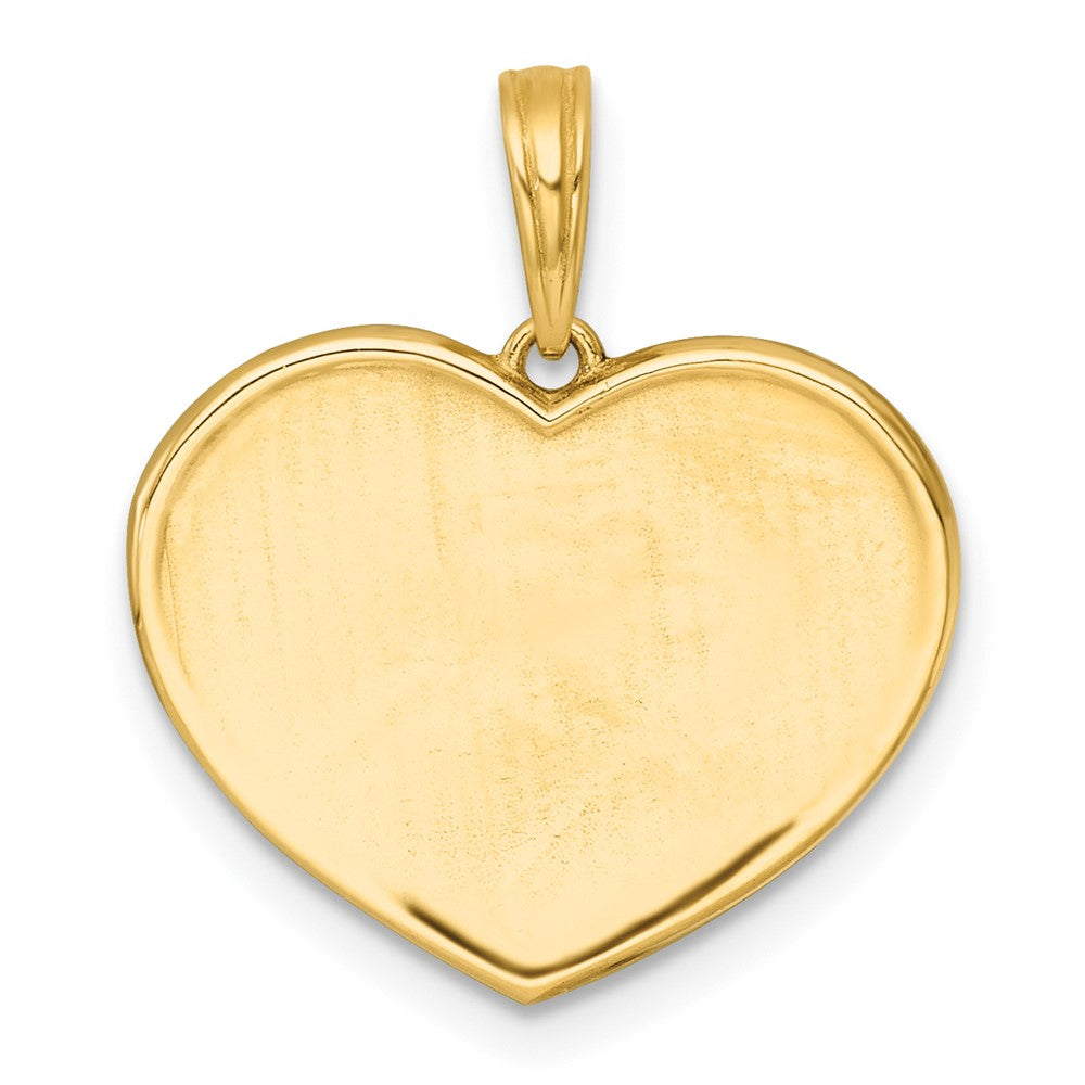 14K Yellow Gold Polished Enamel Paw In Pink Heart Charm