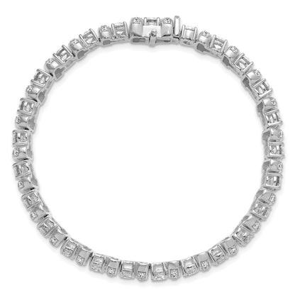 14K White Gold 7 3/4 carat Lab Grown Diamond VS/SI+ G+ Complete Fashion Tennis Bracelet