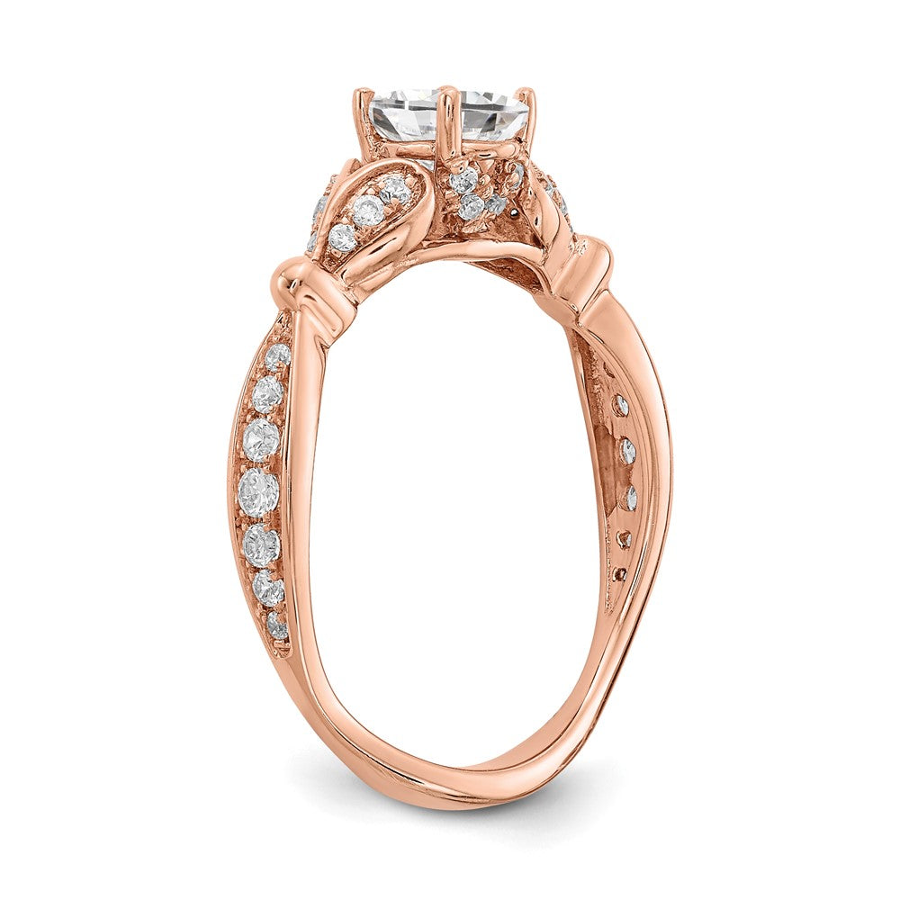 14K Rose Gold Diamond Semi-mount Engagement Ring
