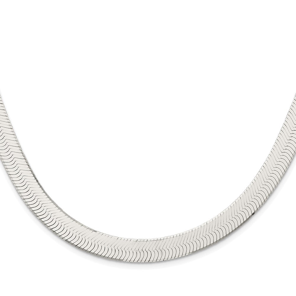 Sterling Silver Rhodium-plated 10.5mm Magic Herringbone 22 Inch Chain