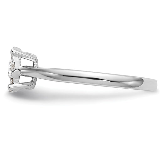 14K White Gold Halo Cluster 1/3 carat Diamond Complete Engagement Ring