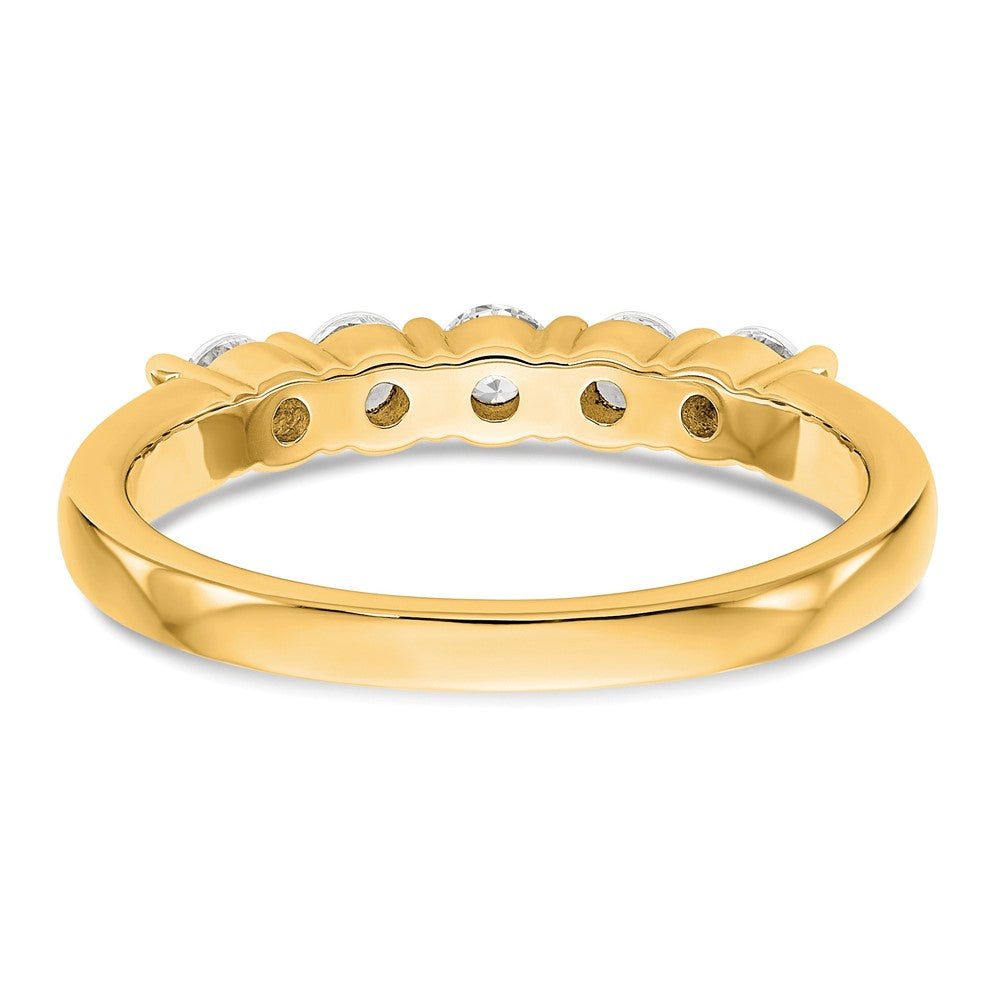 14K Yellow Gold 5-Stone Diamond Wedding Band Ring
