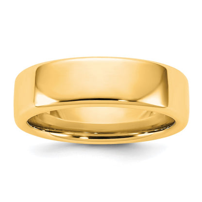 14K Yellow Gold 6mm European Comfort Fit Wedding Band Ring