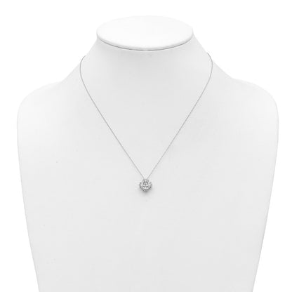 14K White Gold Lab Grown VS/SI+ G+ Diamond Cluster Pendant with Chain