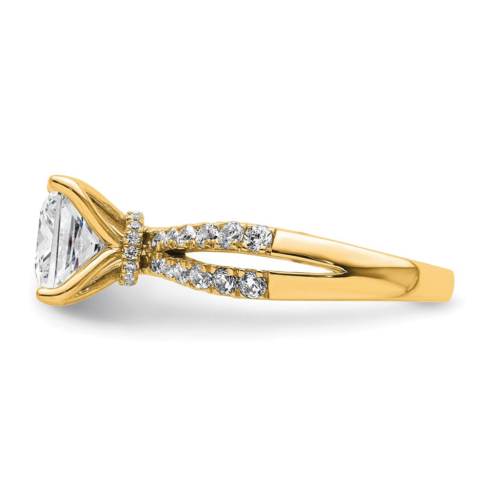 True Origin 14K Yellow Gold 2 5/8 carat Lab Grown Diamond VS+ F+ Complete Princess Engagement Ring