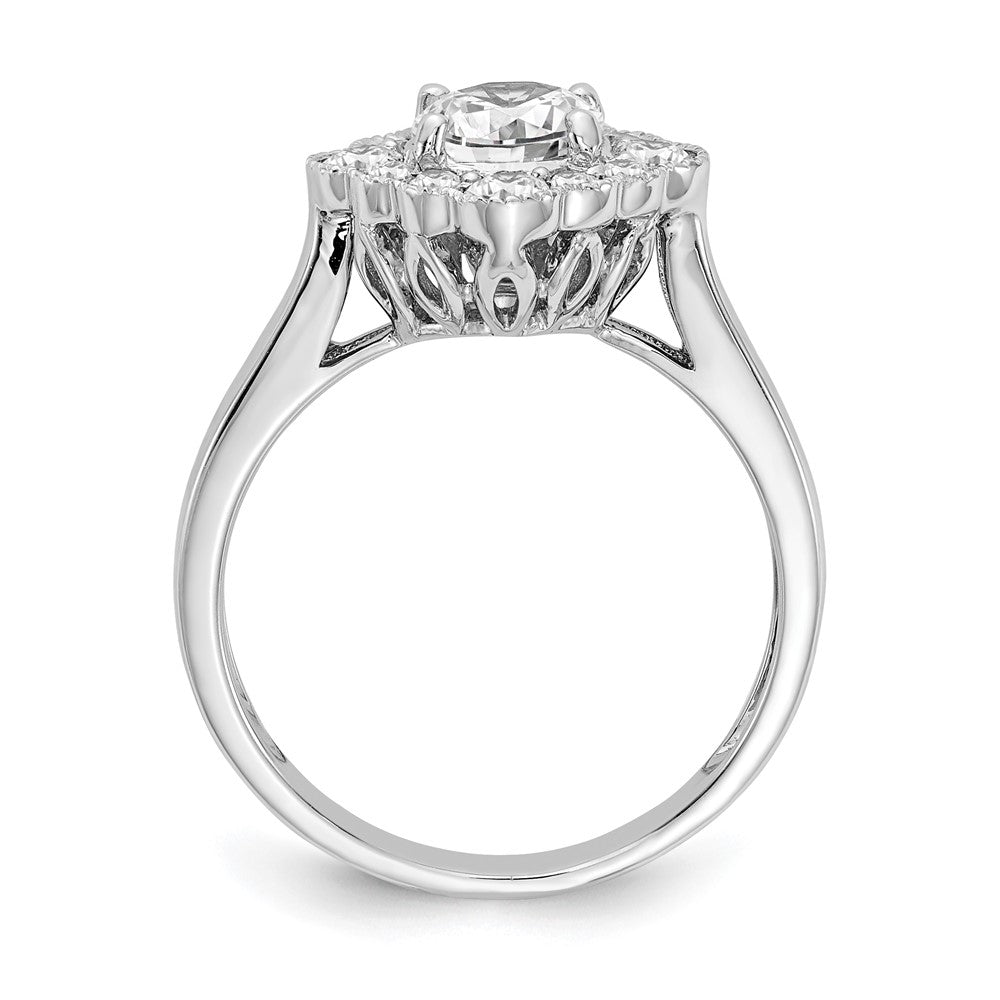 True Origin 14K White Gold 1/4 carat Lab Grown Diamond VS+ F+ Semi-Mount Round  Halo Engagement Ring