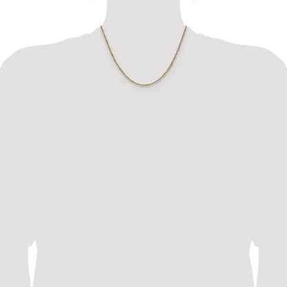 14K Yellow Gold with Rhodium 1.65mm Singapore 18 Inch Chain