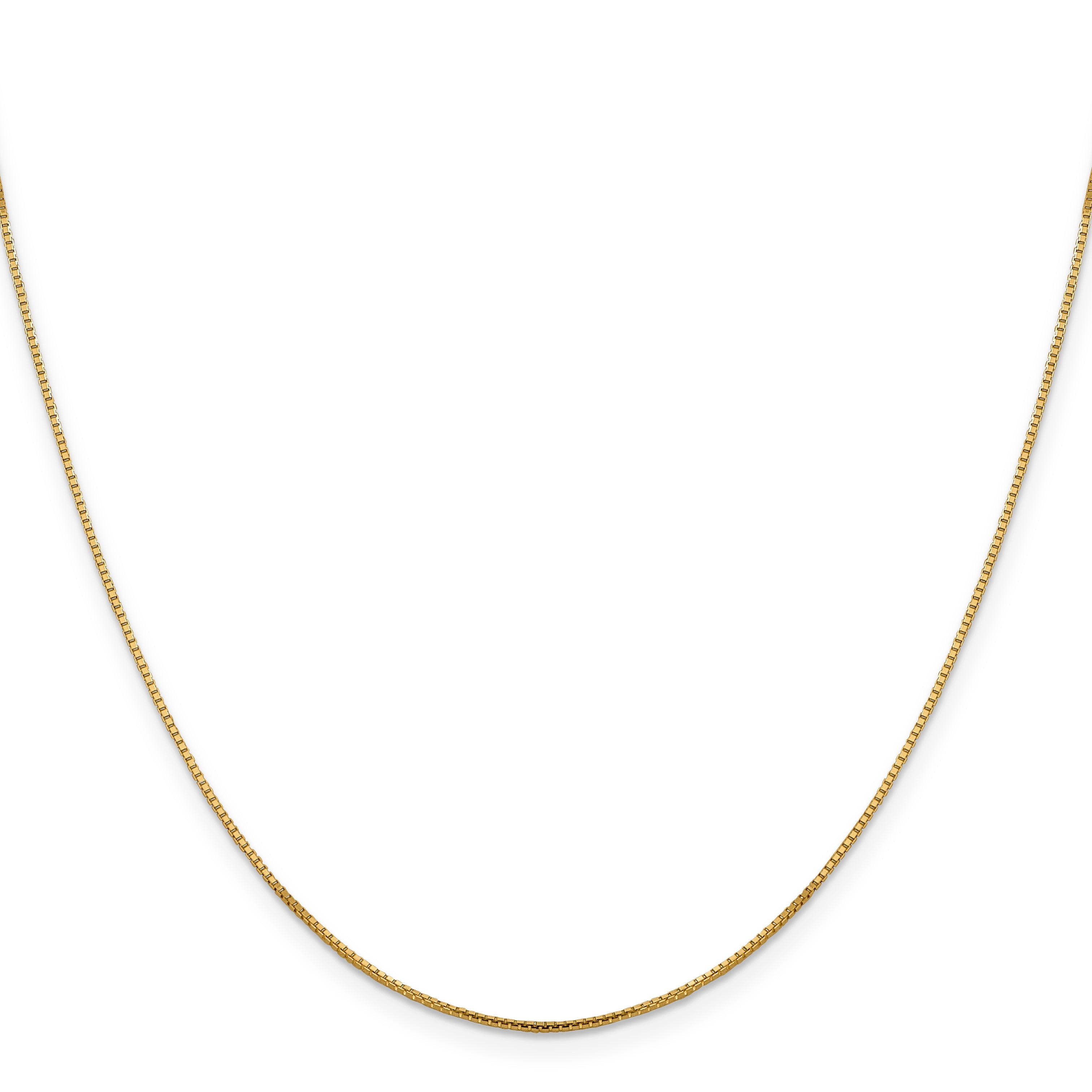 24 Inch 14K Yellow Gold 1mm Sparkle Octagonal Box Chain Necklace