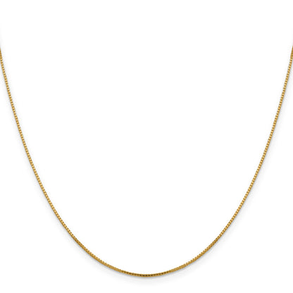 24 Inch 14K Yellow Gold 1mm Sparkle Octagonal Box Chain Necklace