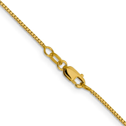 18 Inch 14K Yellow Gold 1mm Sparkle Octagonal Box Chain Necklace