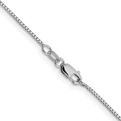 18 Inch 14K White Gold 1mm Sparkle Octagonal Box Chain Necklace