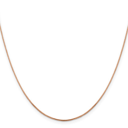2 Inch 14K Rose Gold 1mm Sparkle Octagonal Box Chain Necklace