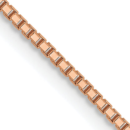 18 Inch 14K Rose Gold 1mm Sparkle Octagonal Box Chain Necklace