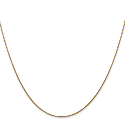 24 Inch 14K Yellow Gold .8mm Round Snake Chain Necklace
