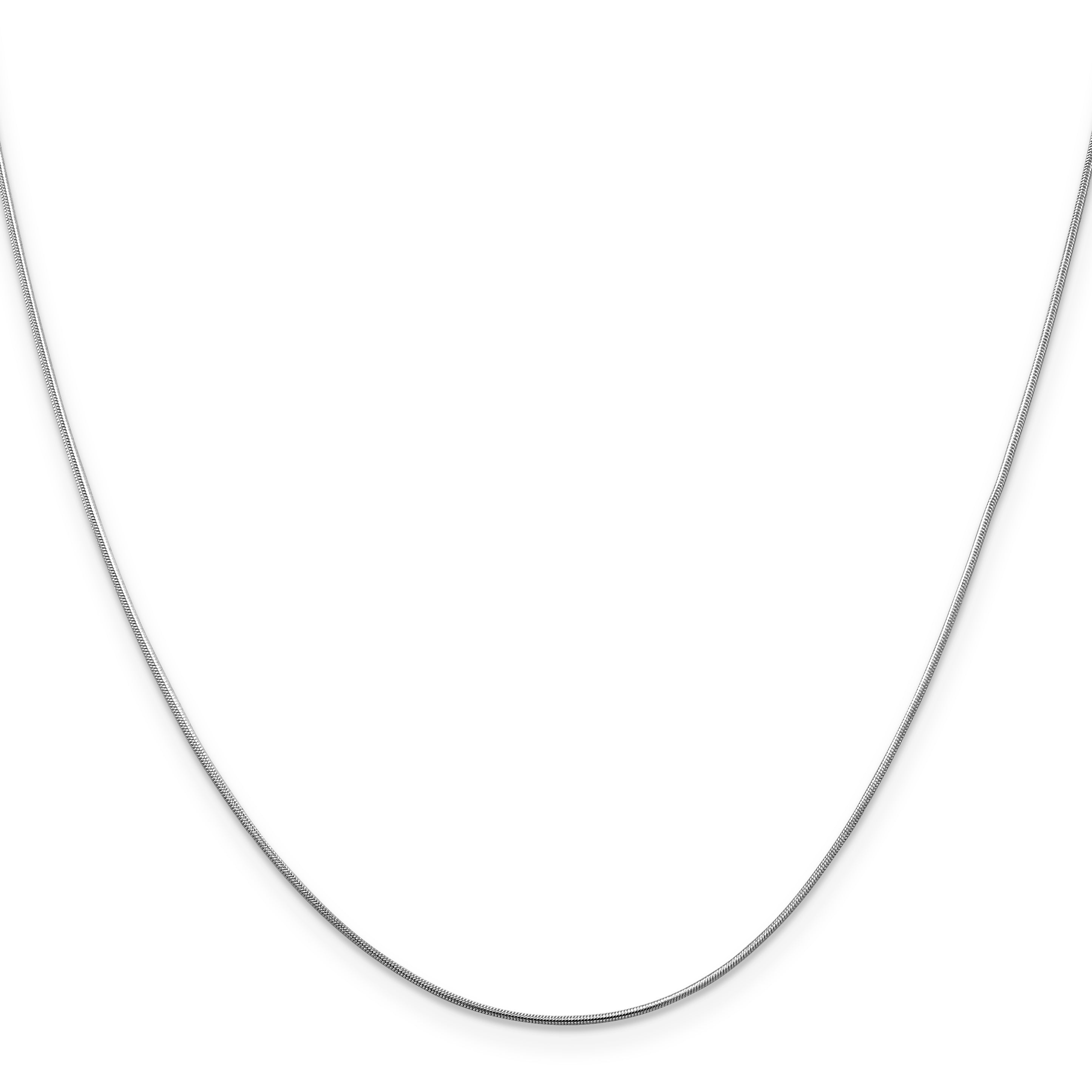 16 Inch 14K White Gold .8mm Round Snake Chain Necklace