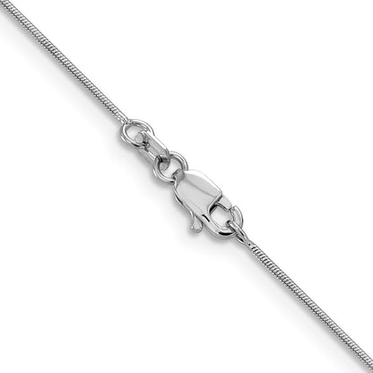 2 Inch 14K White Gold .8mm Round Snake Chain Necklace