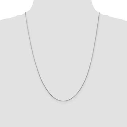 24 Inch 14K White Gold .8mm Round Snake Chain Necklace