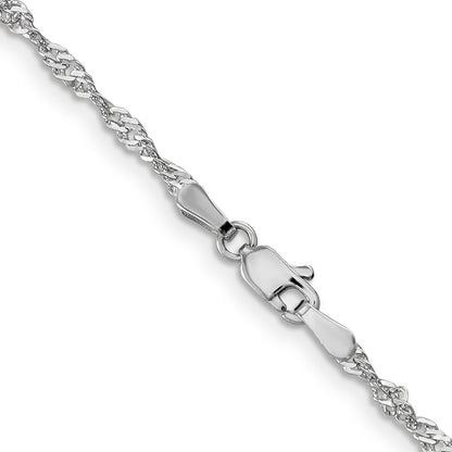 16 Inch 14K White Gold 1.9mm Singapore Chain Necklace