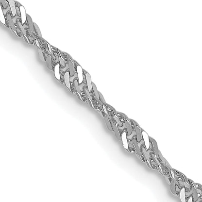 24 Inch 14K White Gold 1.9mm Singapore Chain Necklace
