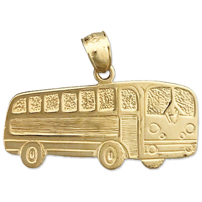 14K Gold Bus Pendant