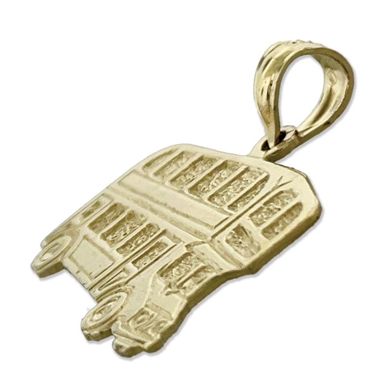 14K Gold Double Decker Bus Pendant