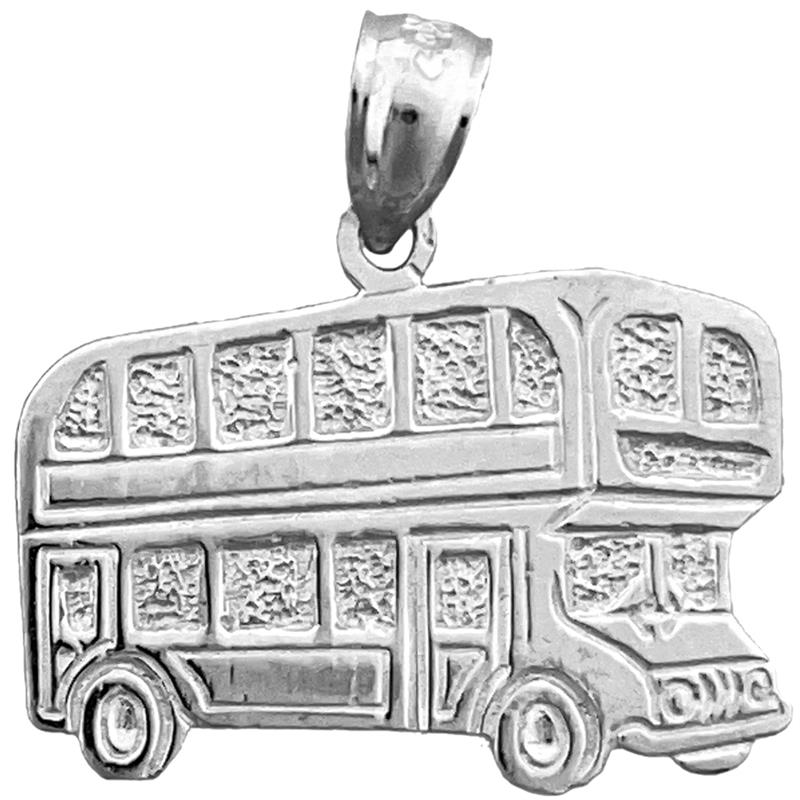 14K Gold Double Decker Bus Pendant