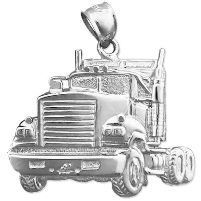 14K Gold 30MM Big Rig Truck Pendant