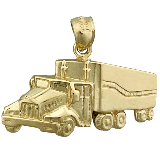 14K Gold Semi Truck Pendant