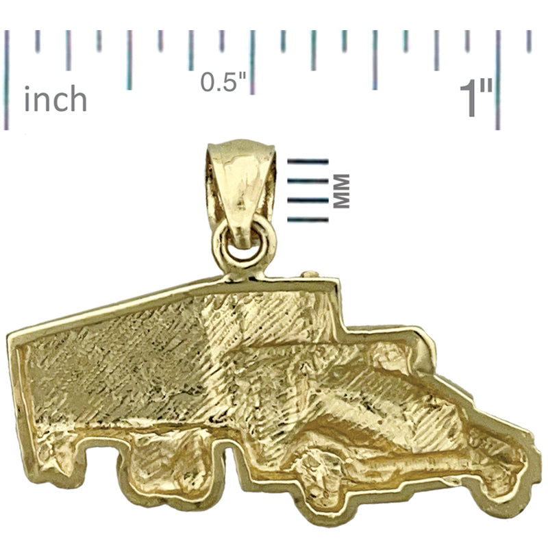 14K Gold Semi Truck Pendant