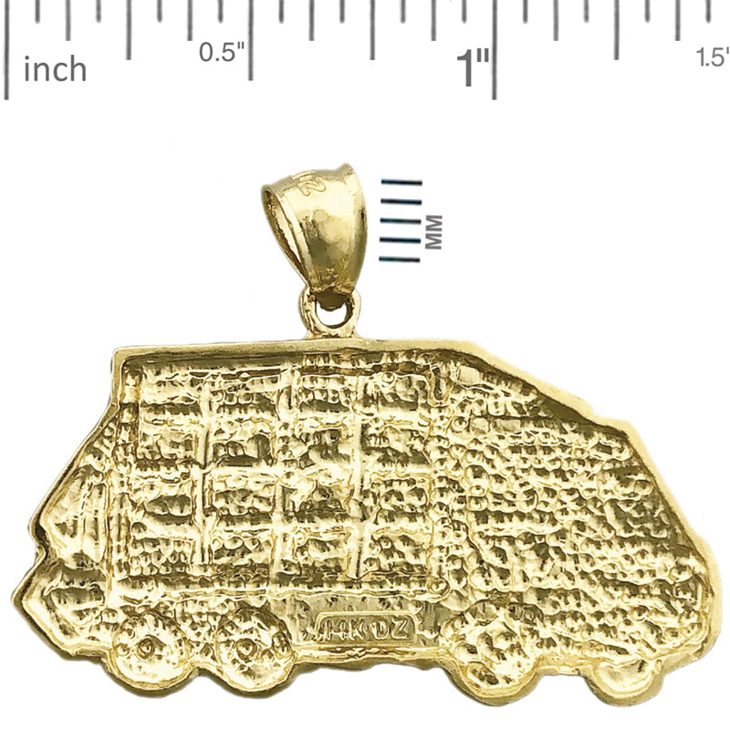 14K Gold Trash Dump Truck Pendant