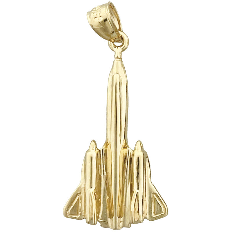 14K Gold SR-71 Blackbird Military Jet Pendant