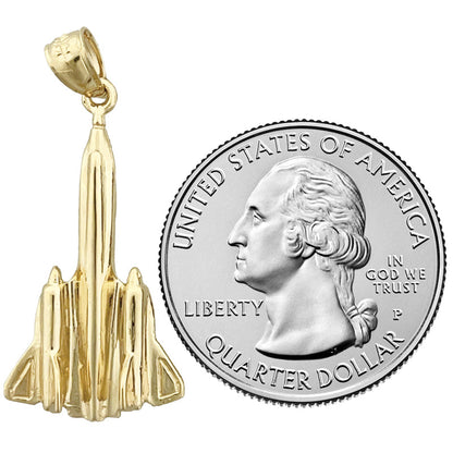 14K Gold SR-71 Blackbird Military Jet Pendant