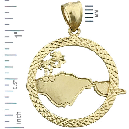 14K Gold Catalina Island Pendant