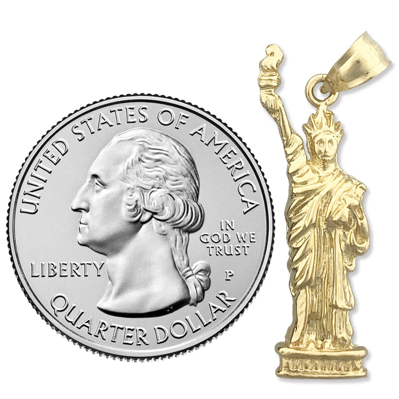 14K Gold New York Statue Of Liberty Pendant