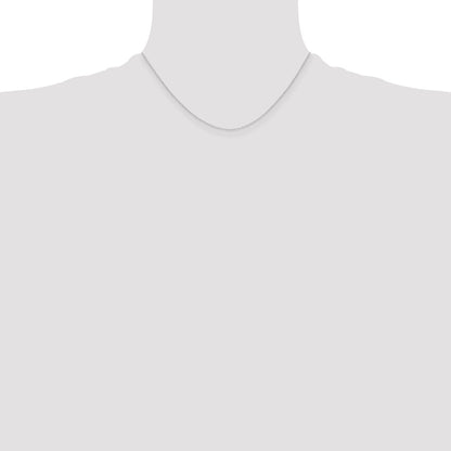 16 Inch 14K White Gold .4 mm Carded Cable Rope Chain Necklace