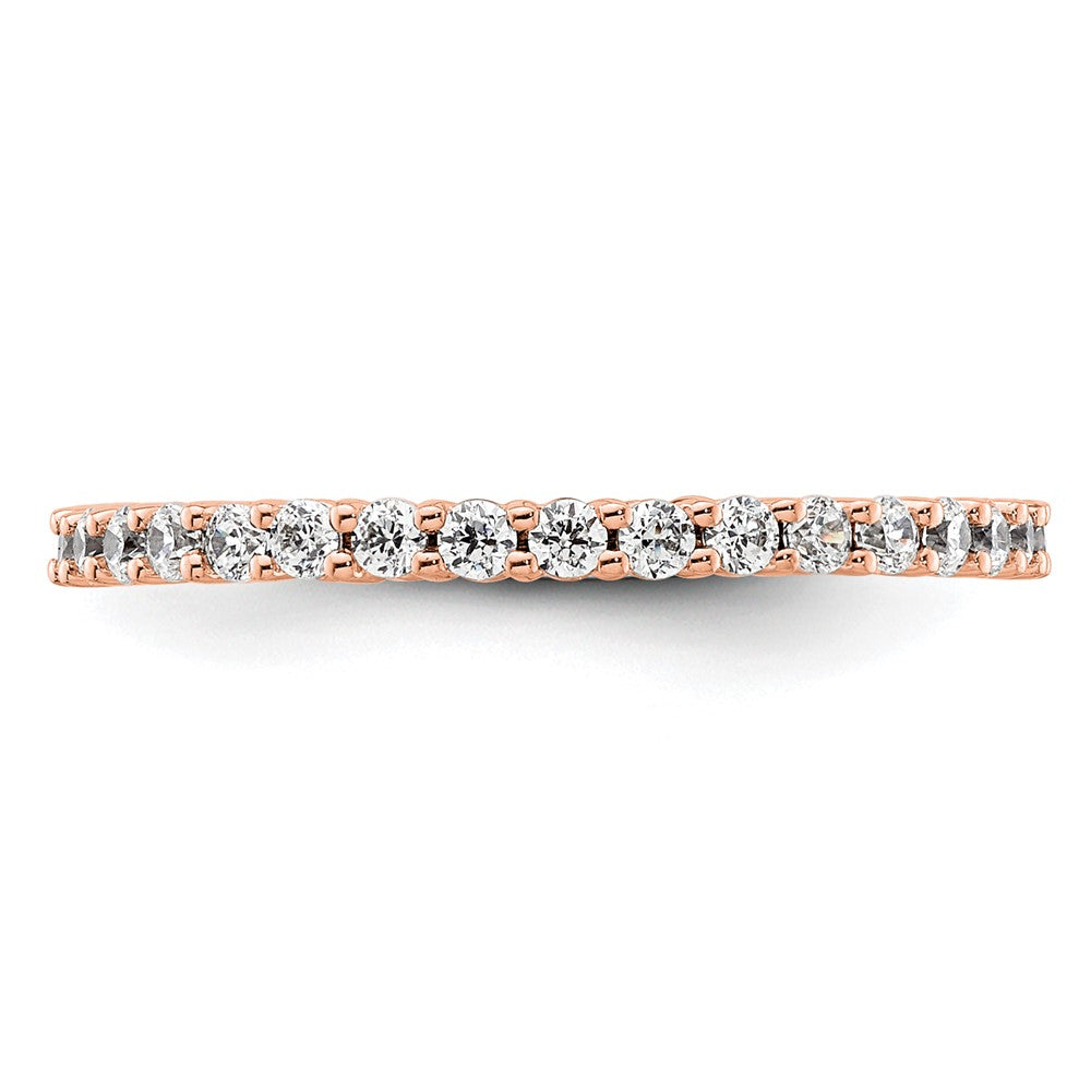 14K Rose Gold Polished Size 5.5 Shared Prong 1/2 carat Diamond Complete Eternity Wedding Band Ring