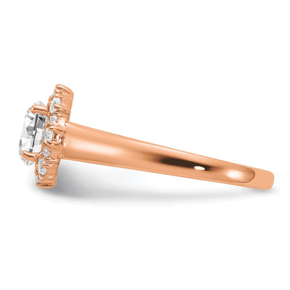 True Origin 14K Rose Gold 1/4 carat Lab Grown Diamond VS+ F+ Semi-Mount Round Halo Engagement Ring